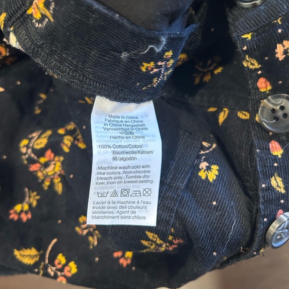 Madewell Corduroy Cross-Back Overalls in Forest Floral Mix - Picture 15 of 15